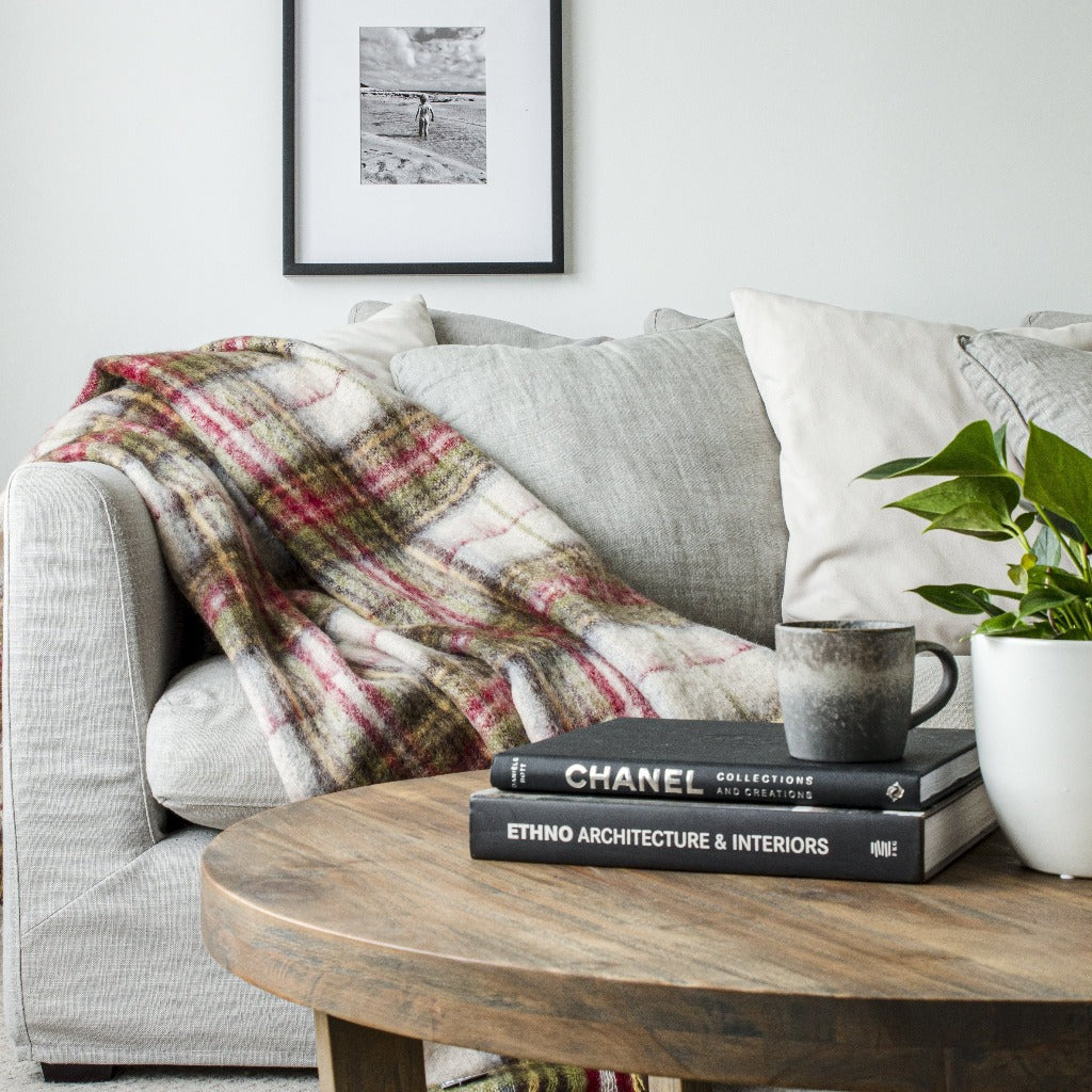 Heather Patterned Throw Hawea Heather Mohair Throw | The Glamorous Goat